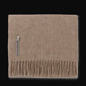 NEW W/TAGS Alicia Adams Alpaca Luxurious Taupe Oatmeal Fringe Patmos Large Throw